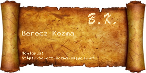 Berecz Kozma névjegykártya